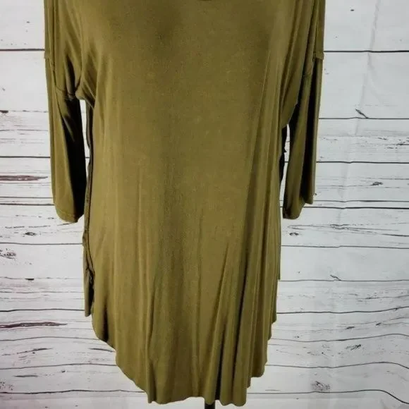 POL Olive Green Tunic small‎ dolman Dress blouse - Picture 2 of 8
